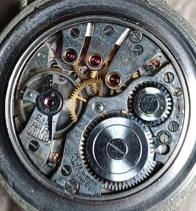 Roamer - Military Gilt Dial - Zonder minimumprijs - 130214 -, Handtassen en Accessoires, Horloges | Heren