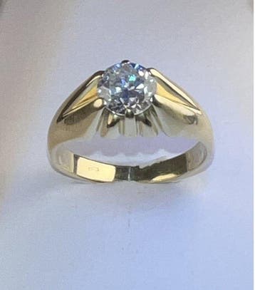Ring - 14 karaat Geel goud - 1.35ct. tw. Diamant, Nieuw