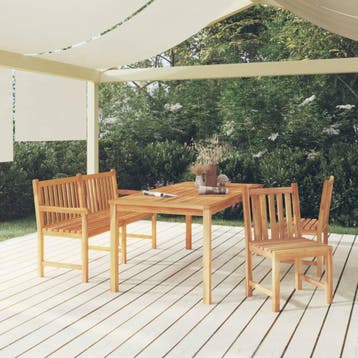 vidaXL 4-delige Tuinset massief teakhout, Verzenden, Nieuw, Tuinset