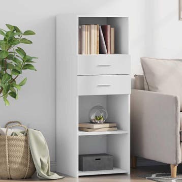 vidaXL Hoge kast 45x42,5x124 cm bewerkt hout wit, Huis en Inrichting, Verzenden, Nieuw
