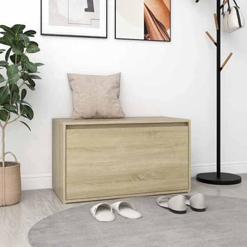 vidaXL Halbank 80x40x45 cm bewerkt hout sonoma eikenkleurig, Verzenden, Nieuw