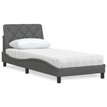 vidaXL Bed met matras stof donkergrijs 80x200 cm, Verzenden, Nieuw