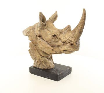 Beeld, Exclusief sculptuur van een neushoorn 45 cm / 4.2 kg