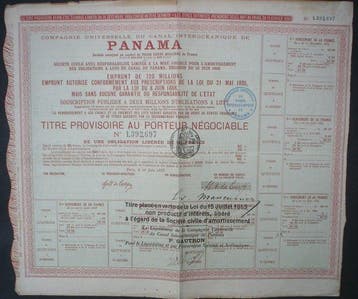 Panama. Obligation, Action + Titre Provisiere of the Panama
