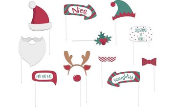Kerst Photobooth Props 12st, Verzenden, Nieuw