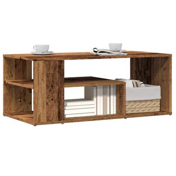 vidaXL Salontafel 100x50x40 cm bewerkt hout oud houtkleurig, Verzenden