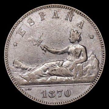 Spanje. Primera República. 5 Pesetas 1870 (*70) - Madrid SNM