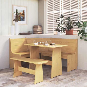 vidaXL Hoekbank REINE 151 cm massief grenenhout honingbruin, Huis en Inrichting, Stoelen, Verzenden, Nieuw