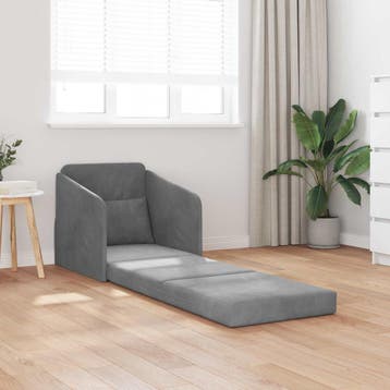 vidaXL Slaapbank / zetel Donkergrijs 65 x 80 x 83 cm Fluweel, Huis en Inrichting, Zetels | Zetels, Verzenden, Nieuw