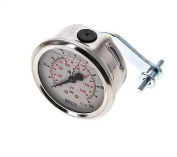 Manomètre à glycérine G1/4 raccord arrière 0 à 100 bar 63mm, Verzenden