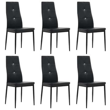 vidaXL Eetkamerstoelen 6 st kunstleer zwart, Huis en Inrichting, Stoelen, Verzenden, Nieuw