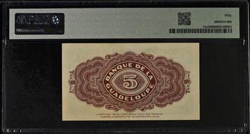 Guadeloupe. - 5 Francs - ND (1942) - PMG 50 - Pick 21a (Sans