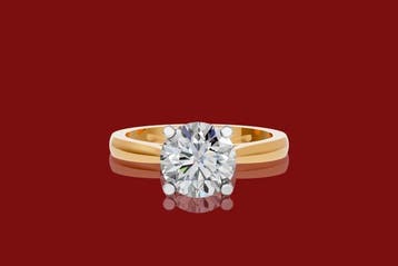 Ring - 14 karaat Geel goud - 2.51ct. tw. Diamant (Lab-grown), Nieuw