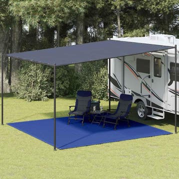 vidaXL Tenttapijt 400x400 cm HDPE blauw, Verzenden, Nieuw