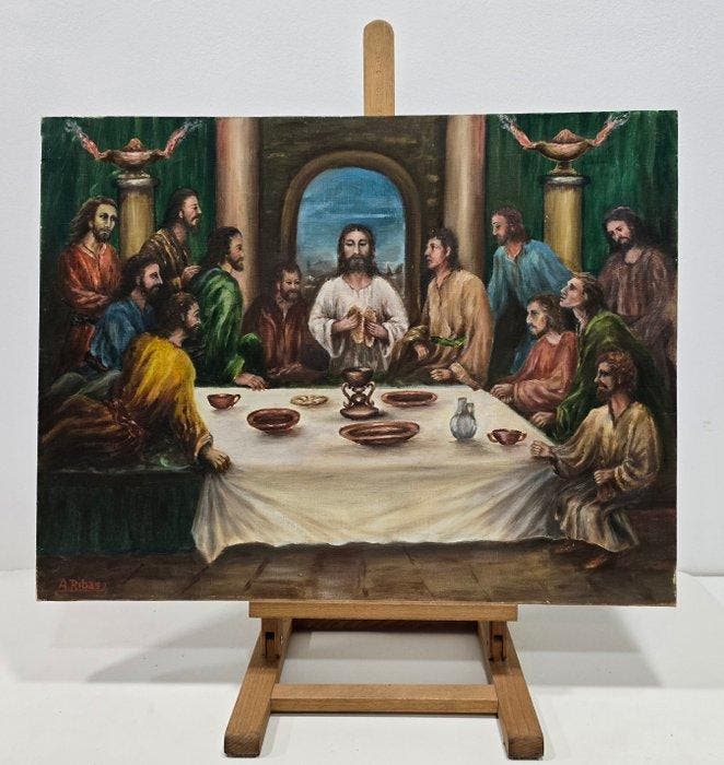 Spaanse school (XX) - La última cena, Antiquités & Art, Art | Peinture | Classique
