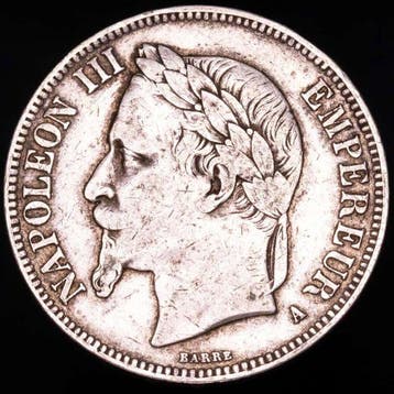 Frankrijk. Napoléon III. 5 Francs 1868-A, Paris (Zonder