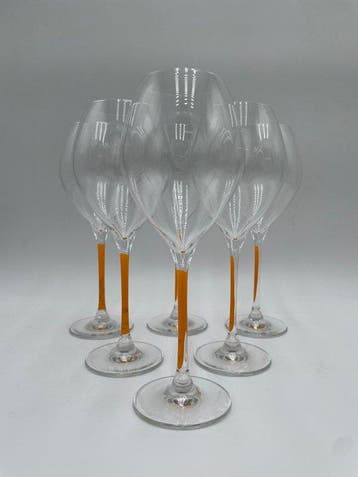 Veuve Clicquot - Champagne fluitje (6) - Glas, Antiek en Kunst