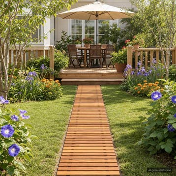vidaXL Tuinpad Naturel 200 x 40 cm Massief Acacia Hout, Tuin en Terras, Verzenden, Nieuw