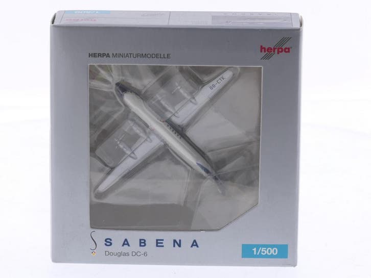 Schaal 1:500 Herpa 515481 Douglas DC-6 Sabena Reg. OO-CTK..., Hobby & Loisirs créatifs, Modélisme | Avions & Hélicoptères, Enlèvement ou Envoi