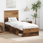vidaXL Bedframe met hoofdeinde Oudhout 75 x 190 cm Massief, Verzenden
