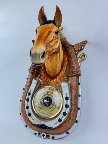 Vintage Horse Head - Barometer - Composiet - Weerstation