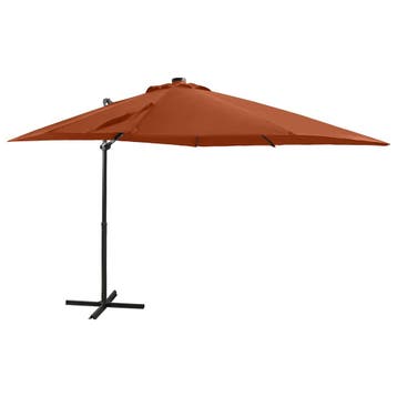 vidaXL Zweefparasol met paal en LED-verlichting 250 cm, Verzenden