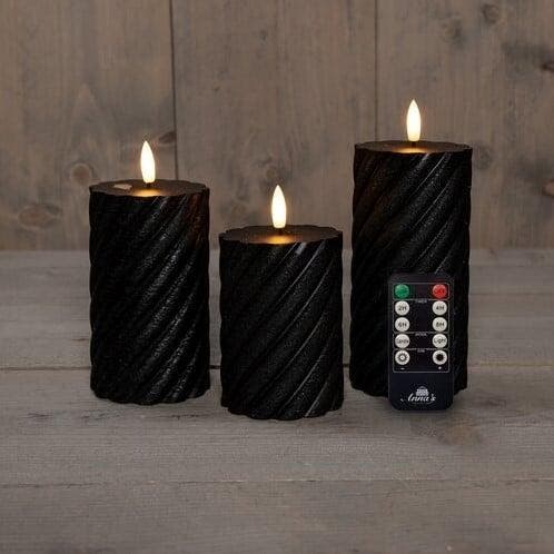 Ledkaars 3d flame wax candle swirl zwart annas collection, Hobby & Loisirs créatifs, Bricolage