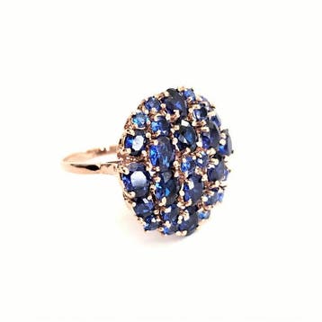 Zonder minimumprijs - Ring - 9 kt. Roségoud, Zilver Spinel, Nieuw