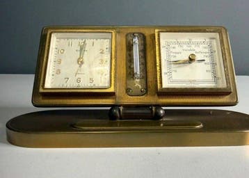 Zaagklokje - Staal - 1960-1970 - Elegante bureauklok