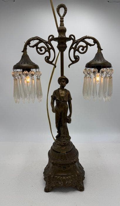 Lamp - Gepatineerd brons, Antiek en Kunst, Curiosa en Brocante