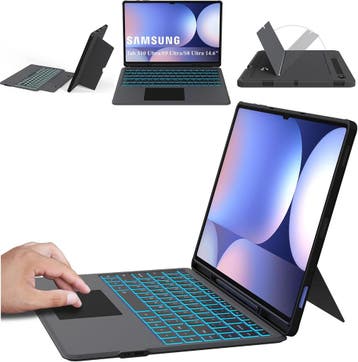 Samsung Ultra Tab hoes + keyboard | Retour deal, nu extra..., Verzenden, Bescherming voor- en achterkant