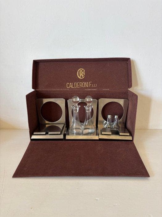 Calderoni F.lli - Olie-en-azijnstelletje - Kristal, Staal, Antiquités & Art, Curiosités & Brocante