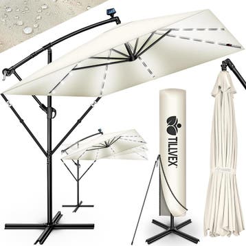 Zweefparasol - Tuinparasol - Parasol 330 cm - Met voet - Met, Tuin en Terras, Parasols, Verzenden, Nieuw