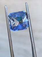 1 pcs Blauw Saffier - 4.03 ct - Gemological Institute of, Nieuw