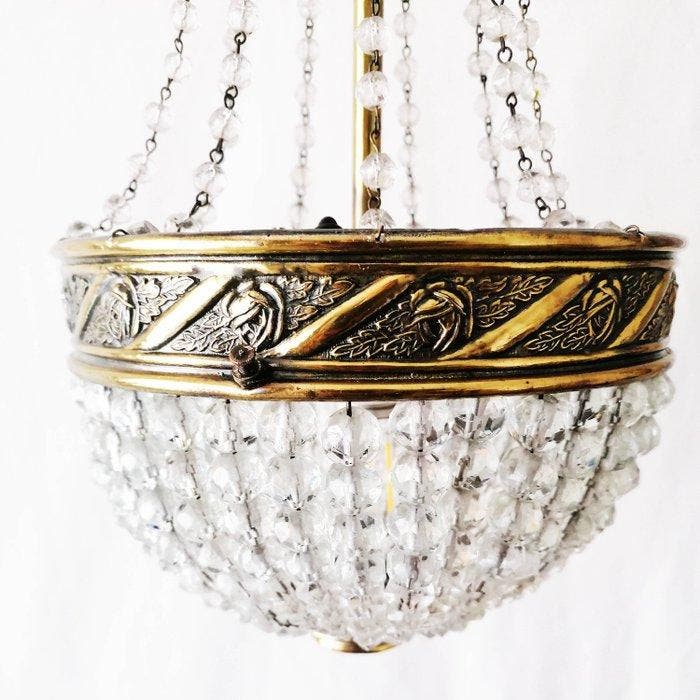 Plafondlamp - Verguld messing - Lamp Cocuyera, Antiek en Kunst, Curiosa en Brocante