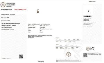Hanger - 14 karaat Witgoud - 1.28ct. tw. Diamant