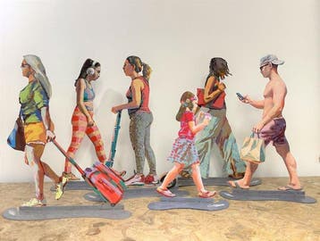 David Gerstein (1944) - Urban walk · Set of 6 sculpture