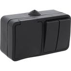 Q-LINK mat zwarte buitenwandcontactdoos IP54 met LED, Verzenden, Nieuw