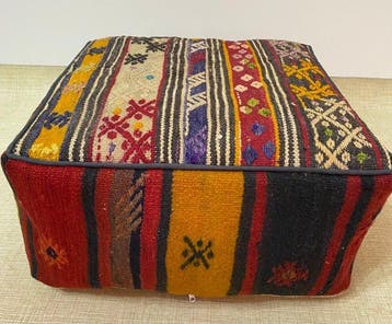 Kelim Poef - Kelim - 48 cm - 48 cm