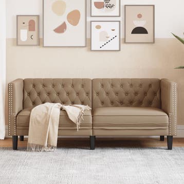 vidaXL Tweezitsbank / zetel Chesterfield-stijl kunstleer, Verzenden, Nieuw