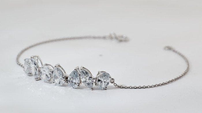 Zonder minimumprijs - Armband - 14 karaat Witgoud - 2.66ct., Bijoux, Sacs & Beauté, Bracelets