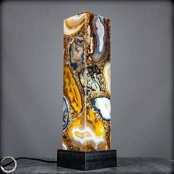 Exclusieve designer-agaatlamp – Een luxueus kunstobject uit