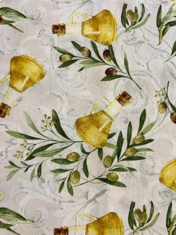 Elegante tafellaken in country-stijl met olijftakjes -