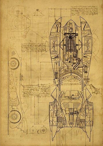 Boriani - 2 x Batman - Batmobile, Da Vinci Series - limited