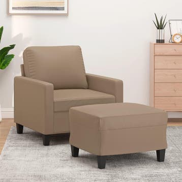 vidaXL Fauteuil met voetenbank / zetel 60 cm kunstleer, Verzenden, Nieuw