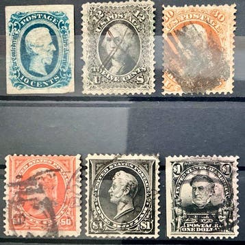 Verenigde Staten 1861 - 6 betere postzegels vanaf 1861 +, Gestempeld