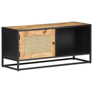 vidaXL Tv-meubel 90x30x40 cm ruw mangohout en natuurlijk, Huis en Inrichting, Verzenden, Nieuw