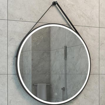 LED Spiegel Ø80cm | 24W | Mat Zwart | Dimbaar & Verwarmd, Huis en Inrichting, Verzenden, Nieuw