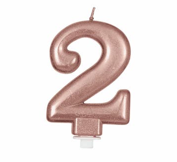 Rose Gouden Kaars 2 Jaar 8cm, Verzenden, Nieuw