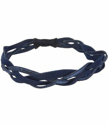 Haarband Sport 3cm - Glitter - Gevlochten Elastiek - Blauw